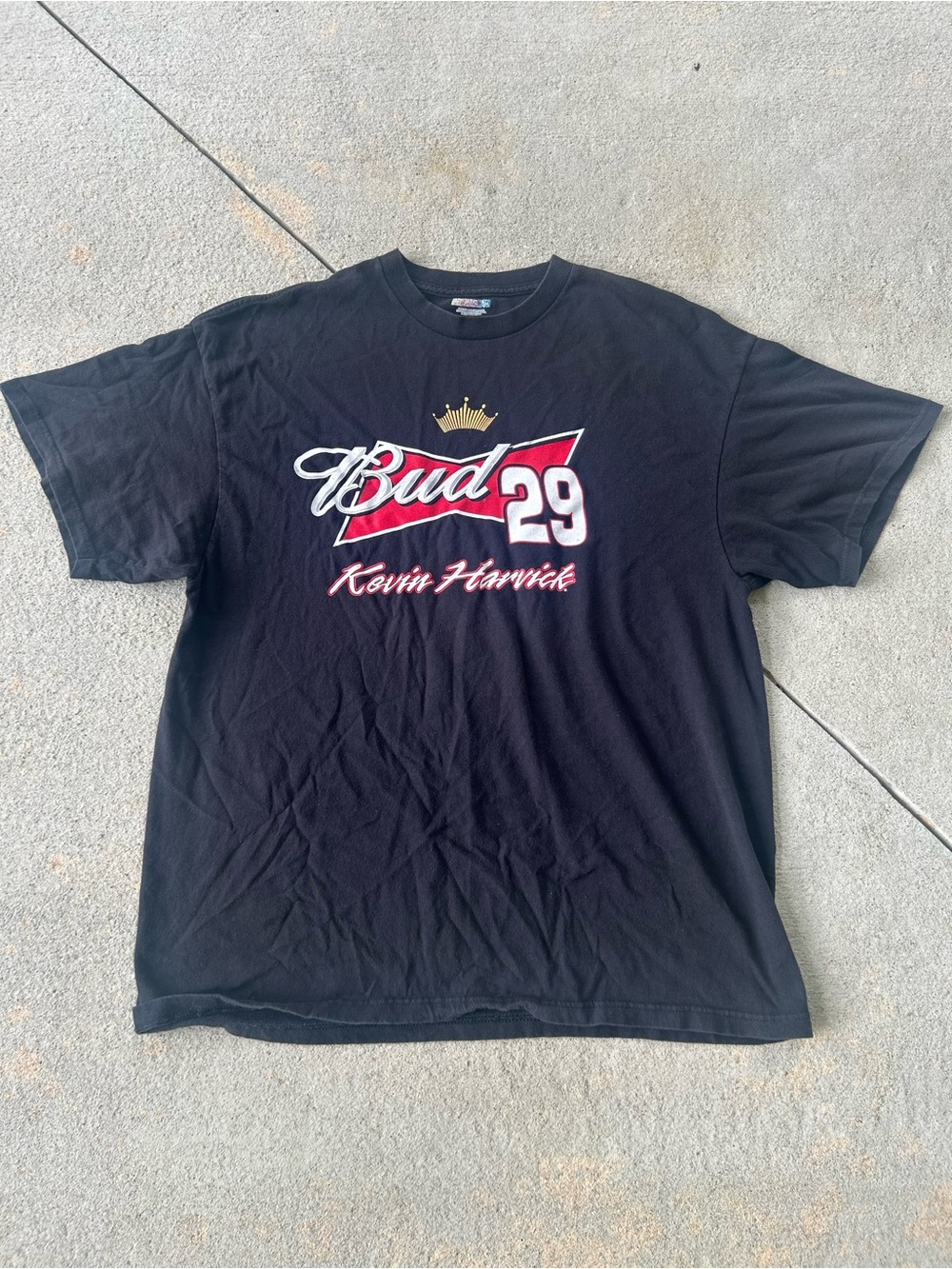 Budweiser Black Tee with Red & White Bud 29 Graphic